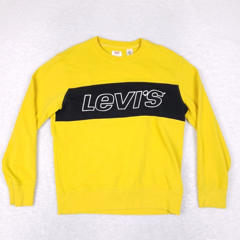 Levi's Colorblock Graphic Crewneck Sweatshirt Small Yellow‎